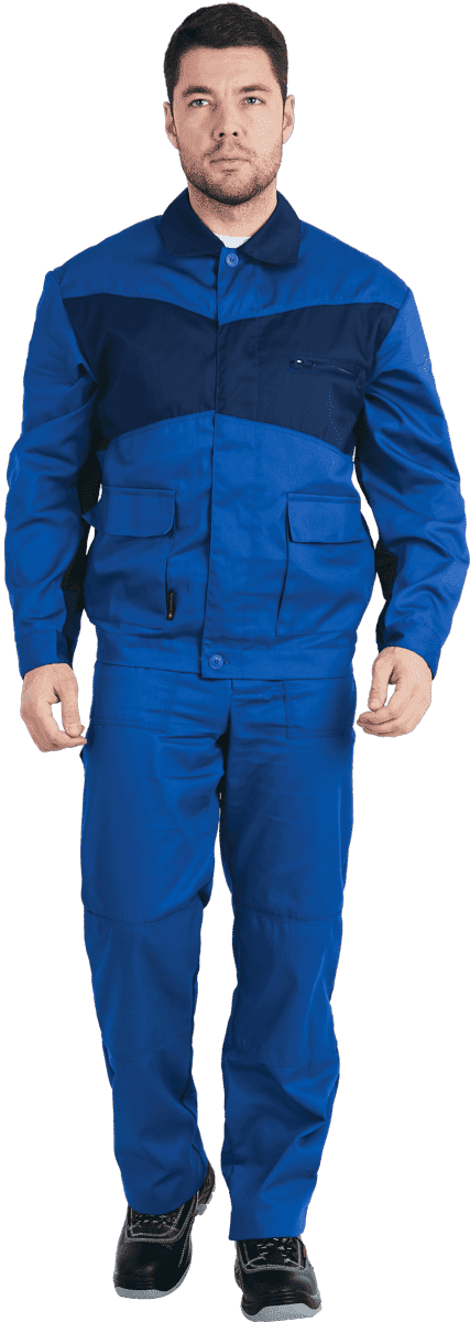 Костюм СПЕЦИАЛИСТ-1 летний, василёк-т/синий (Куртка+брюки)